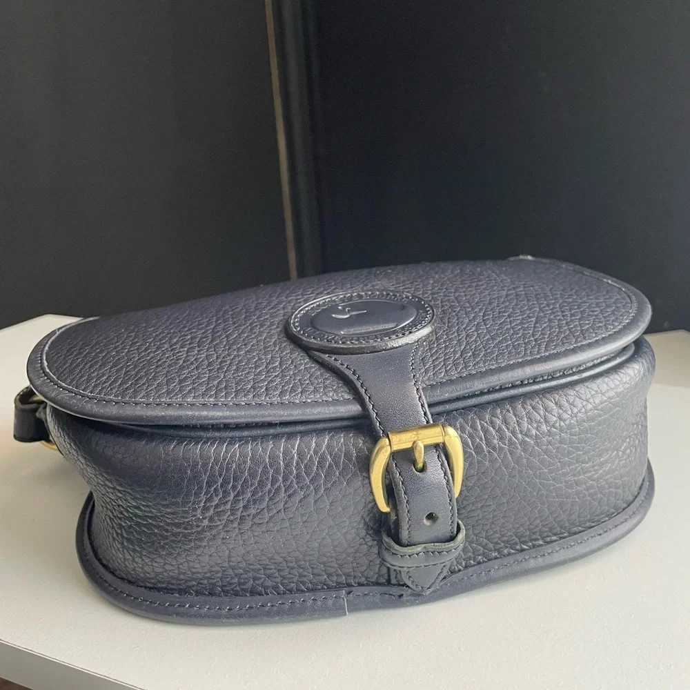 Dooney and Bourke AWL Leather Navy Blue Saddle crossbody Bag - Picture 4 of 15